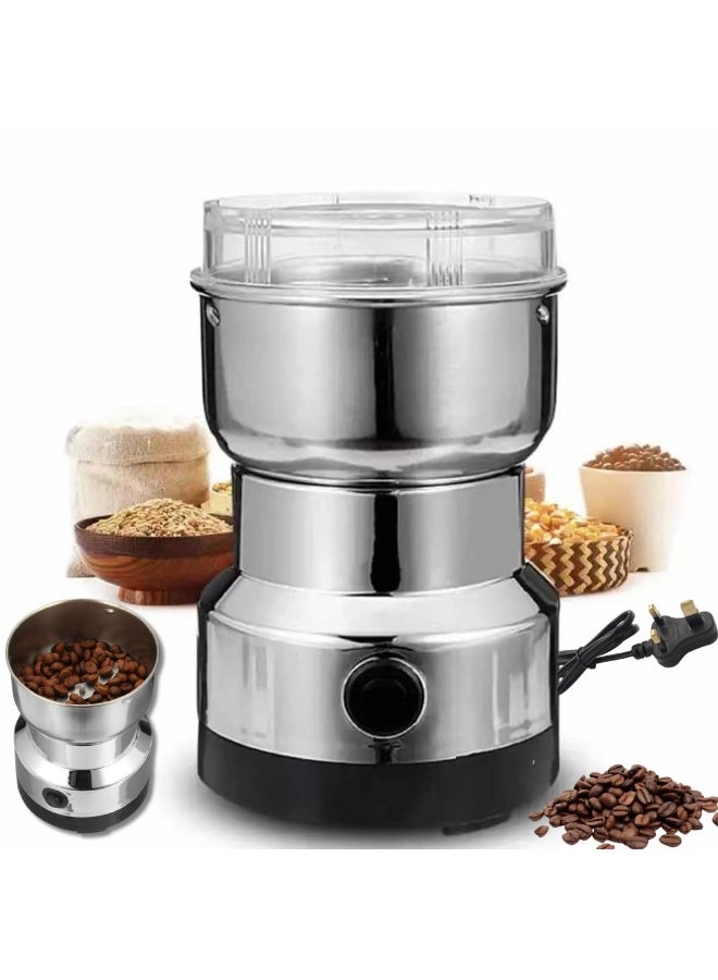 Electric Coffee Grinder, Stainless Steel 400W, Multifunctional Grinder for Coffee Beans, Spices, Nuts & Seeds, High-Speed Portable Grinder | 220V Durable & Easy to Clean - Image 1